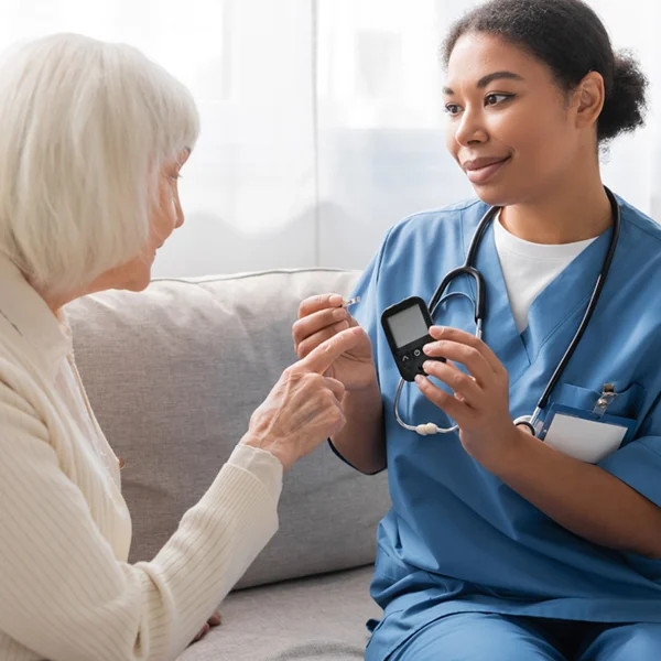 Diabetes Management Program - Home Health Nurse with Patient
